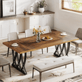 thumbnail image 3 of Tribesigns 70.86-Inch Dining Table for 6-8 People, Rectangle Wood Kitchen Table with Heavy Duty Metal Frame for Kitchen, Living Room (Retro Brown & Black), 3 of 7