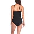 thumbnail image 1 of Traje De Ba?o Para Mujer, Traje De Ba?o Elástico De Una Pieza, Cuello En V De Color Puro, Transpirable Para Playa Para Ba?o De Spa ANGGREK Otros, 1 of 6