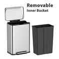 thumbnail image 5 of Kitchen Trash Can, Stainless Steel Waste Bin Trash Can with Soft Close Lid, Step-on Garbage Bin, 5 of 8