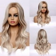 thumbnail image 3 of SUCS Women's Gray Light Brown Gradient Micro Curl Head Set Wavy Curl Wig Hair Wigs, 3 of 5