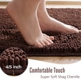 thumbnail image 2 of Alfombra de baño LOCHAS Luxury Shaggy de 60 x 150 cm, color marrón, 2 of 6