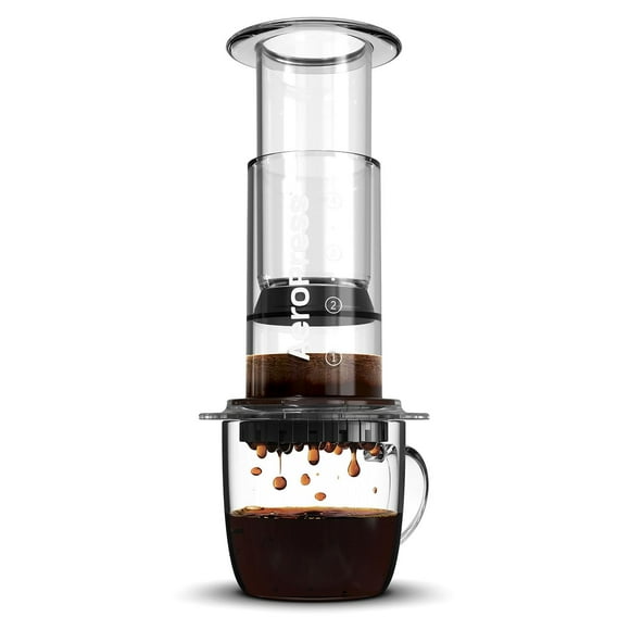 AeroPress Clear Coffee Press &amp;acirc;&amp;#128;&amp;#147; 3 In 1 Brew Method Combines French Press, Pourover, Espresso, Full Bodied Coffee Without Grit or Bitterness, Small Portable Co