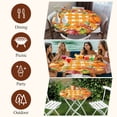 thumbnail image 7 of Orange Pumpkins Round Tablecloth, Fitted Table Cover with Elastic for 55"-60" Round Tables, Checkered Farmhouse Botanical Leaves Table Cloth Outdoor Indoor Dinning Party Waterproof Tablecloths, 7 of 7