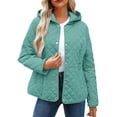 thumbnail image 2 of Dxzfnsa Women's Lightweight Puffer Jackets Warm Winter Hooded Jackets with Pockets Solid Color Zipped Up Coats, 2 of 6