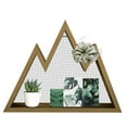 thumbnail image 3 of Mountain Shelf Wall Floating Shelves, Woodland Rustic Nursery Decor Display For Home, Bedroom, Office, Cabin, Crystal, Photo, Plants, Ski Hiking Triangle Shelf with Geometric Metal Wire, 3 of 7