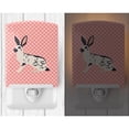 thumbnail image 2 of Caroline's Treasures BB7961CNL English Spot Rabbit Pink Check Ceramic Night Light, 6x4x3", multicolor, 2 of 2