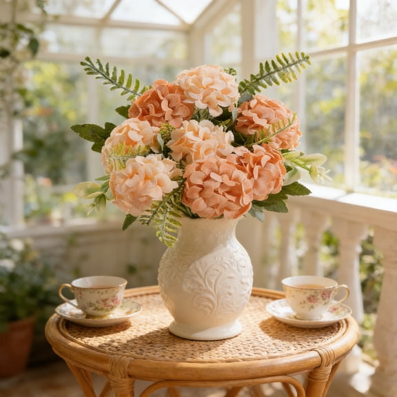 Horivan Artificial Hydrangea Flowers for Wedding Decor, Realistic Silk Floral Arrangements, Home Living Room Office Party Scene Decoration DIY Centerpieces