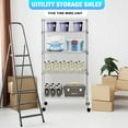 thumbnail image 3 of FDW Wire Shelving Unit Metal Shelf Organizer Heavy Duty Wire Rack Storage Unit Rack Utility for Bathroom Office Kitchen (Black, 14" D x 30" W x 60" H), 3 of 7