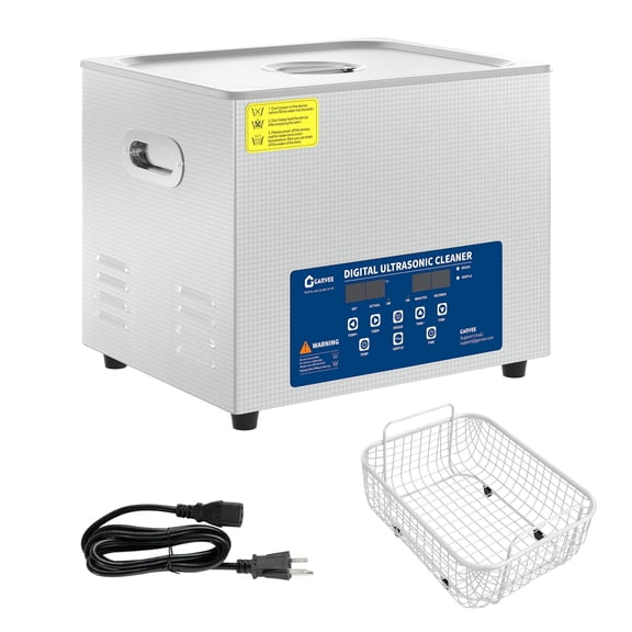 15L Digital Ultrasonic Cleaner with Timer, Professional Stainless Steel Cleaning Machine with Transducers for Jewelry, Glasses, Eyeglass