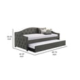 thumbnail image 5 of Mosh Twin Size Daybed with Trundle Camelback Gray Fabric Upholstered, 5 of 5