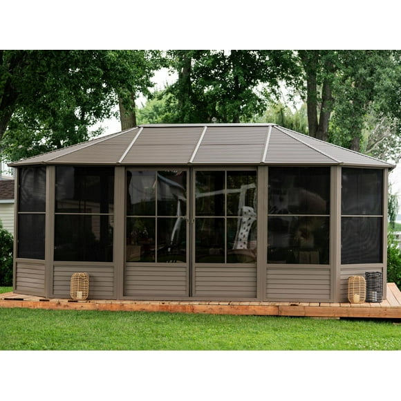 Florence Solarium Metal Roof 12'x18' Sand