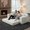 Beige-1, variant on Howcool 73" Convertible Sofa Bed, Foldable Floor Couch, Boneless Foam Sleeper Sofa with Pull-Out Design, Corduroy Lazy Couch, No Assembly, Space Saving for Apartment Dorm Living Room, Orange