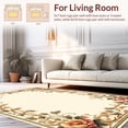 thumbnail image 2 of ODIKA 6'x9' Machine Washable Non-Slip Area Rug, Personalized Vintage Floral Border with Elegant Text Design High Traffic Rug, Beige, 136847, 2 of 7