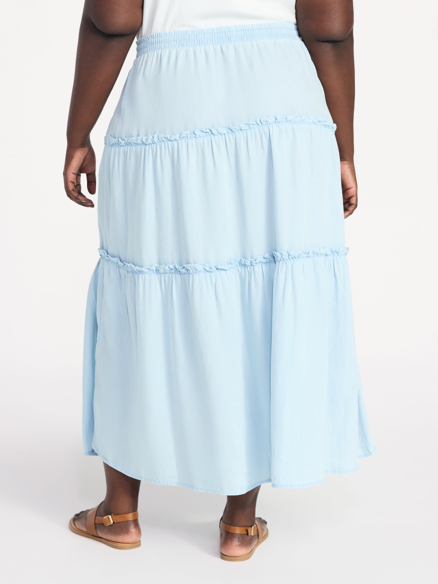 Terra & Sky Women's Plus Size Tiered Maxi Skirt, Sizes 0X-5X