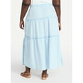 thumbnail image 3 of Terra & Sky Women's Plus Tiered Maxi Skirt, Sizes 0X-5X, 3 of 5