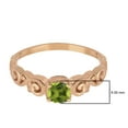 thumbnail image 3 of 925 Sterling Silver Rose Vermeil Peridot Cushion 6mm Women's Solstic Mother's Day Gift Ring, 0.75 Ct, 3 of 4