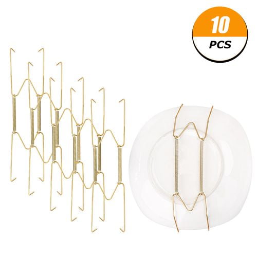 SHIYAO 10Pcs Invisible Plate Hangers Wall Plate Hangers Stainless Steel