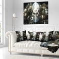 thumbnail image 2 of Designart Golden Water Drops on Mirror - Abstract Throw Pillow - 16x16, 2 of 4