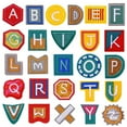 thumbnail image 1 of 26 parches con letras del alfabeto inglés, pasta de bordado, apliques DIY, parches adhesivos, accesorios decorativos para ropa, vaqueros, camisas, mochilas, 1 of 7