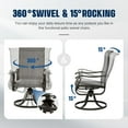 thumbnail image 6 of Techmilly Outdoor Dining Chairs , Patio Swivel Chairs Set of 2, Support 400lbs , Light Grey, 6 of 11