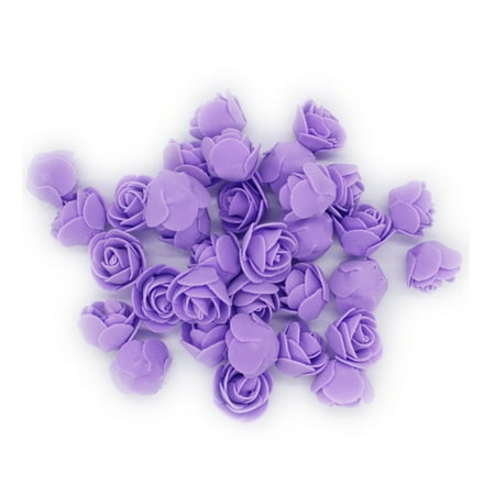 50PCs 3CM Purple Artificial Rose Head Flower Beautiful Wedding Home Party Decoration Bridal Hair