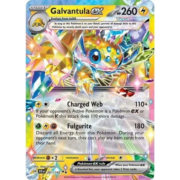 Pokemon Stellar Crown Double Rare Galvantula ex #51
