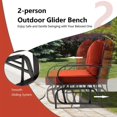 thumbnail image 4 of Kadyn Swing Glider Chair, Patio 2-Person Glider Bench Rocking Loveseat with Cushioned Armrest-Red,Sliding Rocker Double Seat Suitable for Backyard, Garden, Poolside, Lawn, 4 of 6