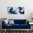 thumbnail image 3 of 3 Pieces Abstract Wall Art Modern Black and Blue Boho Picture Painting for Living Room Office and Bedroom Ready to Hang 12x16inchx3pcs (Black and Blue), 3 of 5