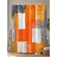 thumbnail image 4 of Graffiti Art Shower Curtain, Abstract Gary Orange Color Stitching Waterproof Shower Curtain Set with 12 Hooks Lightweight Washable Fabric Shower Curtains for Bathroom 72x72 Inches, 4 of 6