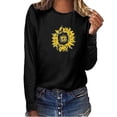 thumbnail image 2 of Pompotops T-shirt Décontracté Imprimé pour Femmes Col Rond Manches Longues Blouse, 2 of 5