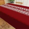 thumbnail image 2 of Nanqianyi Christmas Dark Red Rectangular Tablecloth 60 x 84 inch, White Reindeer Pattern Printed for Holiday Family Gatherings Dinner, 2 of 6