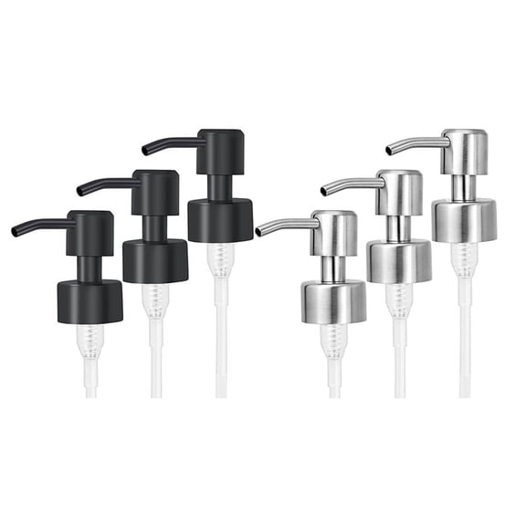 6 * Soap Dispenser Pump Replacement (silver and black)-Silver & Black