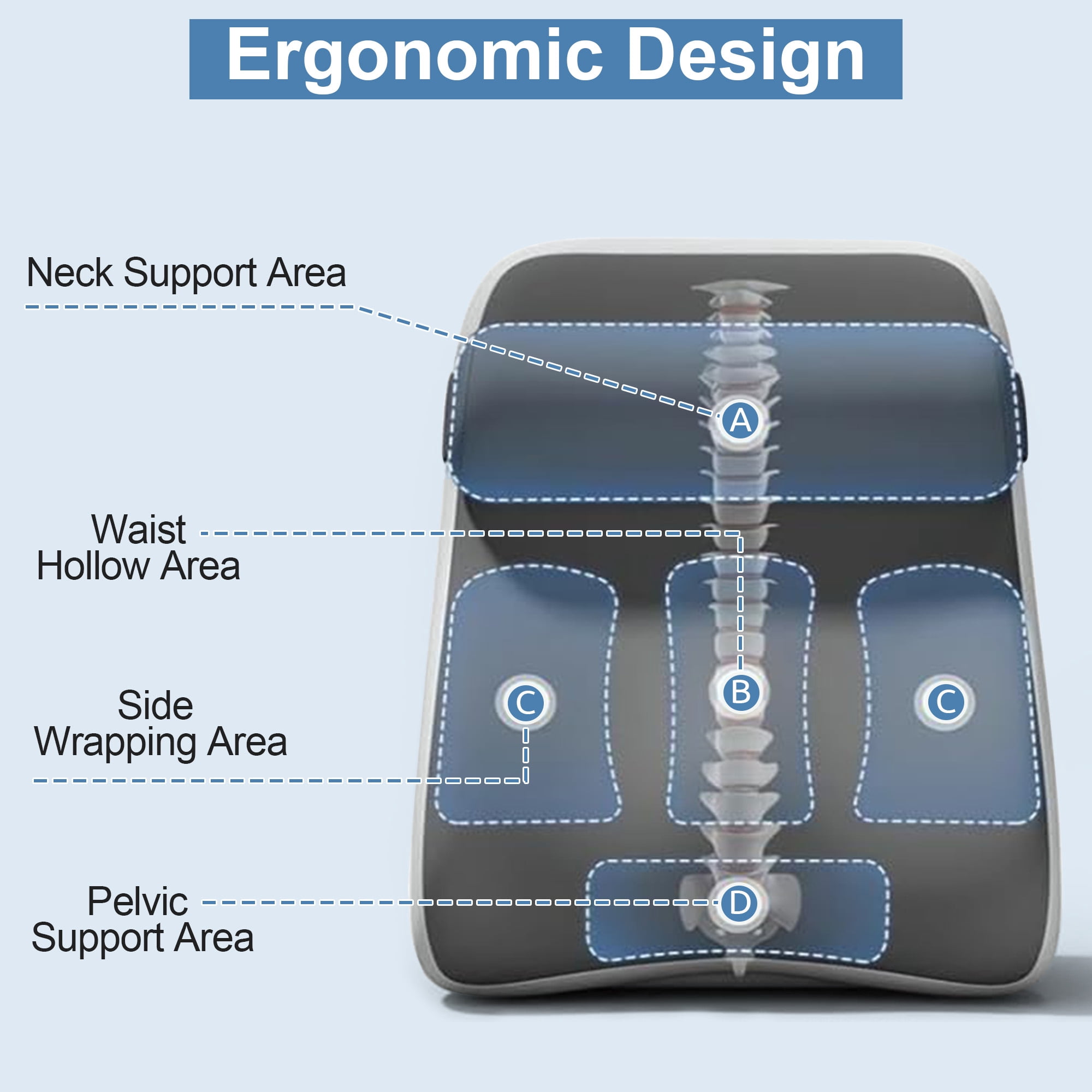 KAIPARA 3PCS Adjustable Wedge Pillow Headboard Set for Sleeping, Ergonomic Reading Pillow for Sitting in Bed, Bed Wedge with Premium Memory Foam for Back Pain Relief & Support, Leg Elevation