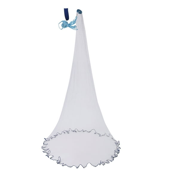 Fish Cast Net American Saltwater Hand Throw Heavy Duty Zinc Sinker Weights for Bait Trap Fish, 4FT