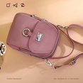 thumbnail image 3 of Sonducket Bolso de mano para mujer, bolso de hombro para mujer, cremallera ajustable, funda para llave de teléfono, compras, decoración Bolsas de mensajero y de hombro Violeta, 3 of 6