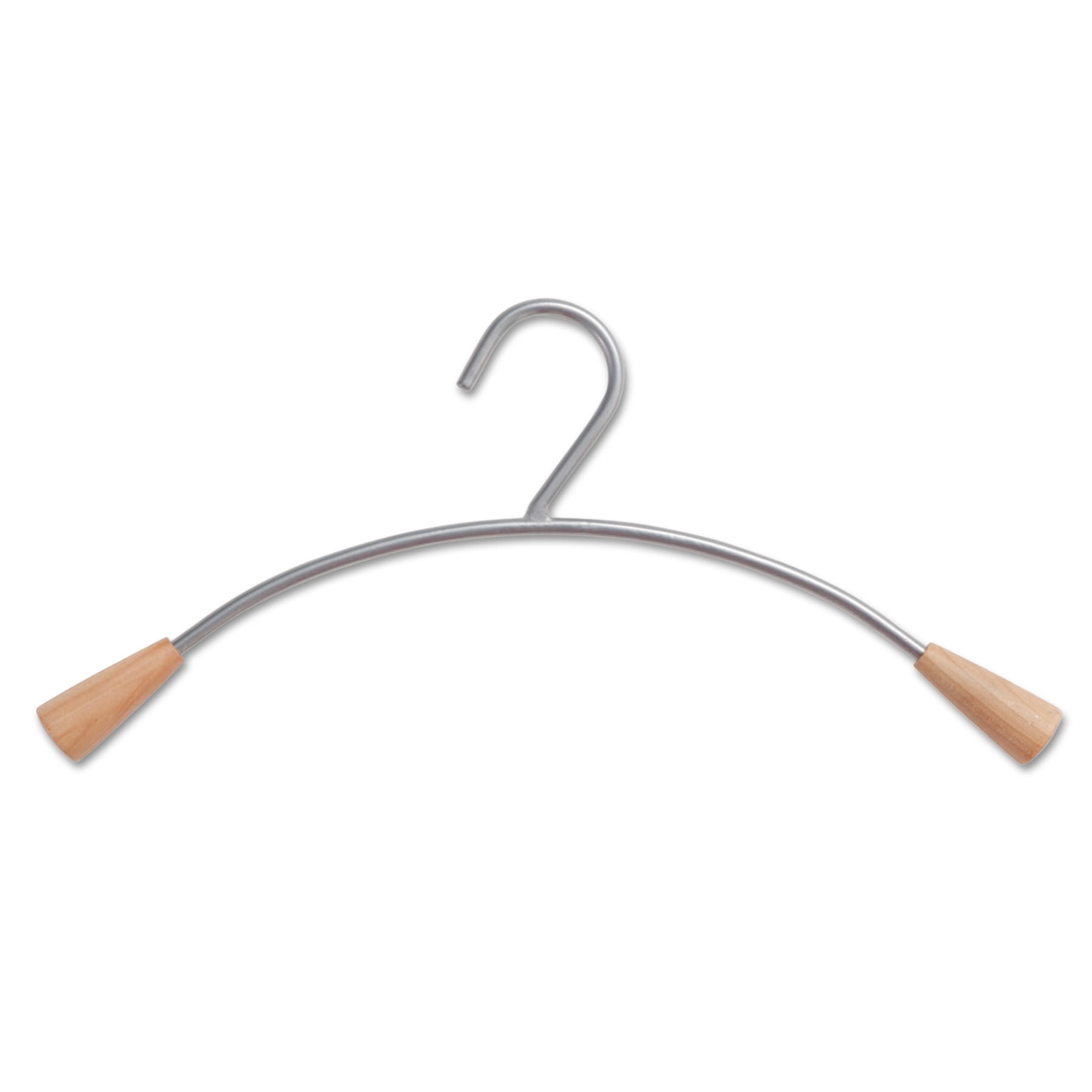 Alba Metal and Wood Coat Hangers, 6/Set, Gray/Mahogany