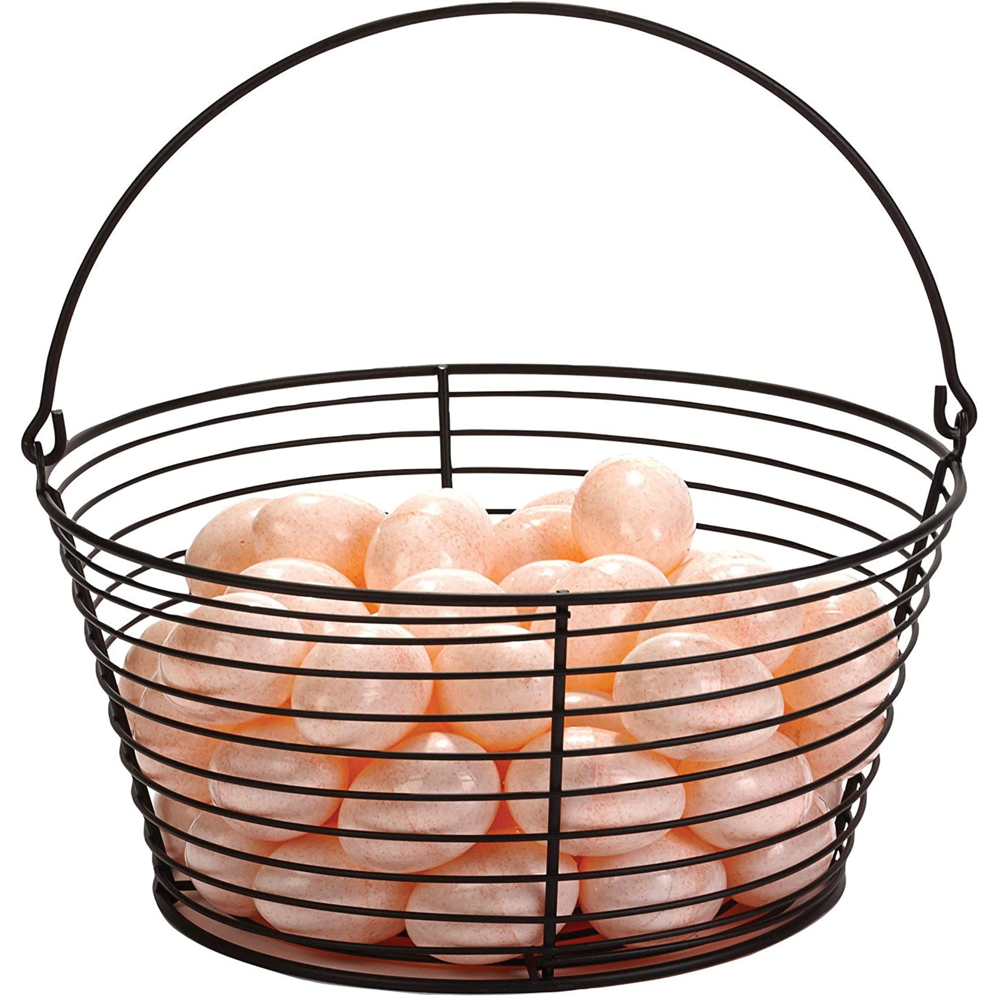 Black Little Giant Large Metal Wire Egg Basket for Collecting Chicken Eggs 