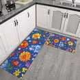 thumbnail image 2 of Pioneer Flower Floral Print Pattern Kitchen Rugs Sets Of 2,Anti Fatigue Kitchen Mat Rugs Non Slip Washable,Decorative Kitchen Floor Mats for Kitchen,Sink,Laundry,17"x30"+17"x47", 2 of 7