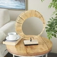thumbnail image 2 of 13" x 15" Brown Rattan Handmade Mobius Strip Inspired Abstract Sculpture with White Marble Base, by DecMode, 2 of 9