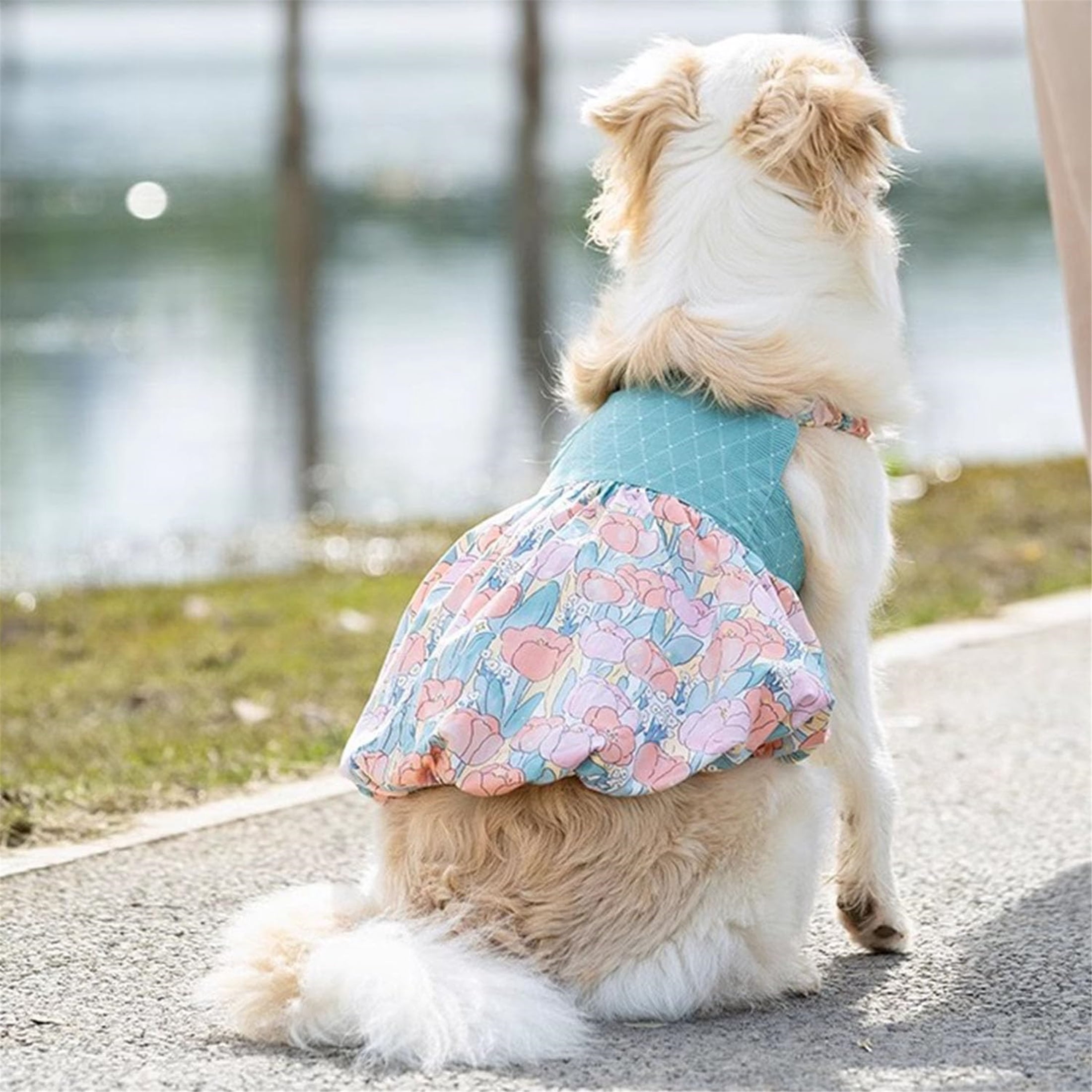 UOSIA Dog Dress for Large Dogs Girls,Floral Dog Wedding Dress Birthday