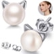 thumbnail image 1 of Pendientes de plata de ley 925 chapados en platino con perlas de agua dulce para mujeres y adolescentes Xemadio 221861-3, 1 of 9