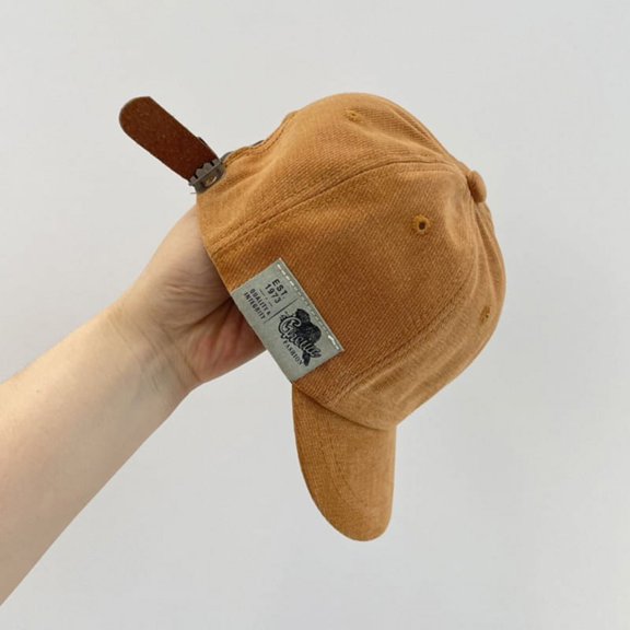 Uccdo Kids Faux Suede Baseball Caps Sun Hats Children's Adjustable Hat With Cloth Patch, 1-6T