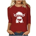thumbnail image 3 of Craaazy Christmas Shirts for Women Fashion Printed 3/4 Sleeve Casual Tops Gifts, 3 of 5