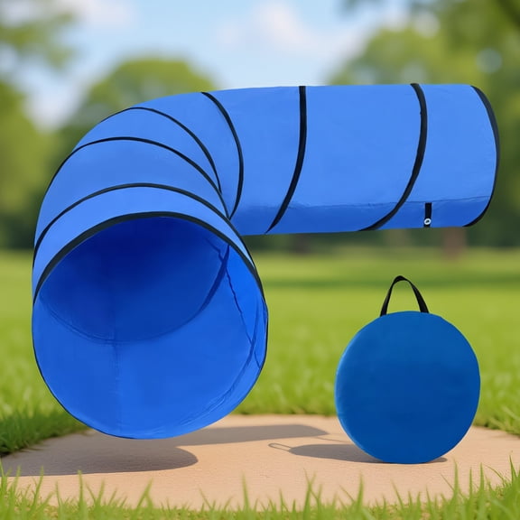 SWOEBTH 1-Pack 10 FT Dog Agility Tunnel, Cloth Tunnel for Indoor Outdoor Use, Includes 4 Stakes and Carry Bag
