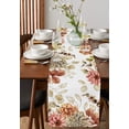 thumbnail image 4 of Table Runner Dresser Scarves 90 Inch Long, Autumn Farm Dahlias Floral Linen Dining Table Runners Eucalyptus Leaves on White Tabletop Scarf for Wedding Holiday Party Kitchen, 4 of 7