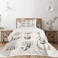 thumbnail image 3 of Ambesonne Guitar Quilted Bedspread Set 2 Pcs, Sketch Chords Flamenco, Twin Size, Cream Brown, 3 of 6