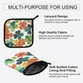 thumbnail image 3 of Yayeee Oven Mitts and Pot Holder Set of 4 Heat Resistant Kitchen Gloves Baking Hot Pad, White Clover Pattern, 3 of 5