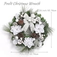 thumbnail image 3 of Christmas Wreaths with Lights, 24 Inch Silver White Christmas Wreath for Front Door, Battery Operated Christmas Decoration with Bow Flowers Ball Ornaments for Wall Window Holiday Party Decor, 3 of 9