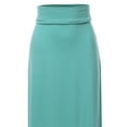 thumbnail image 4 of A2Y Women's Basic Foldable High Waist Floor Length Maxi Skirts Ash Mint 2XL, 4 of 5