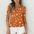 thumbnail image 3 of 3/4 Sleeve Tops for Women,3/4 Sleeve T Shirts for Women,Womens 3/4 Sleeve Tops,Womens 3/4 Sleeve Tops And Blouses,Womens 3/4 Sleeve Summer Tops,Womens 3/30 Sleeve Summer Tops Orange L, 3 of 5